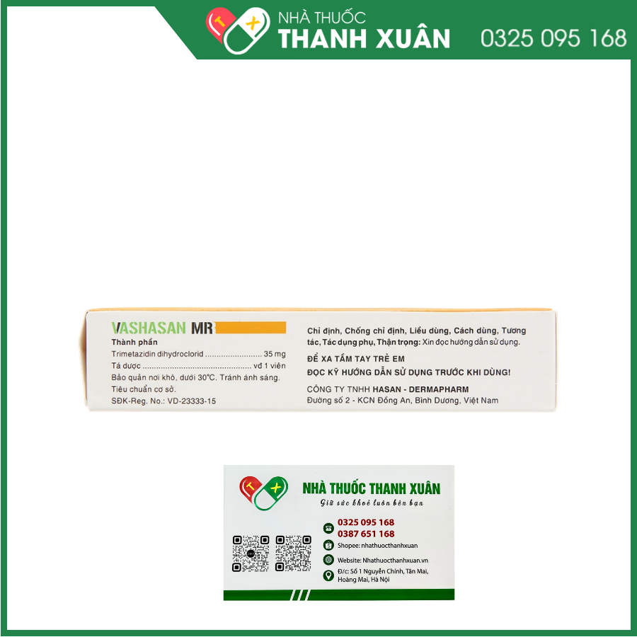 Vashasan MR 35mg trị đau thắt ngực
